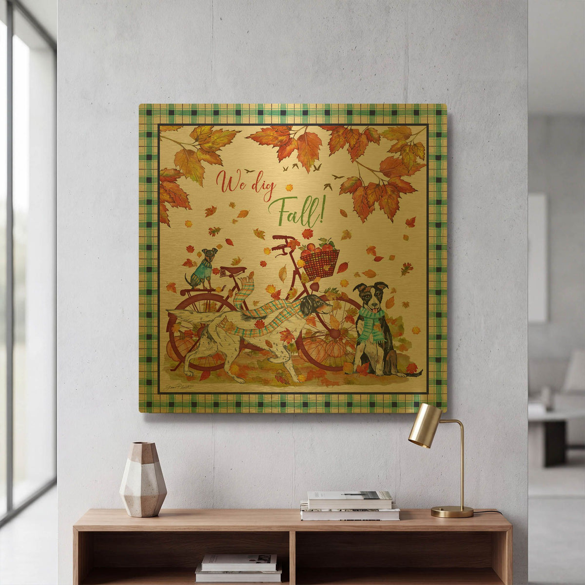 'We Dig Fall A' By Jean Plout Gold Metal Wall Art