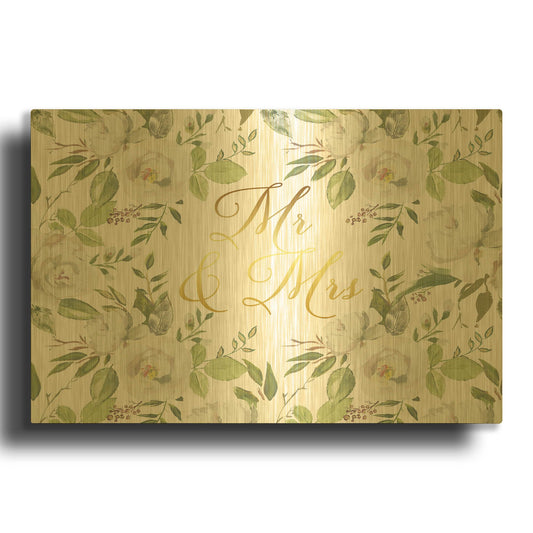 'Wedding A' By Jean Plout Gold Metal Wall Art