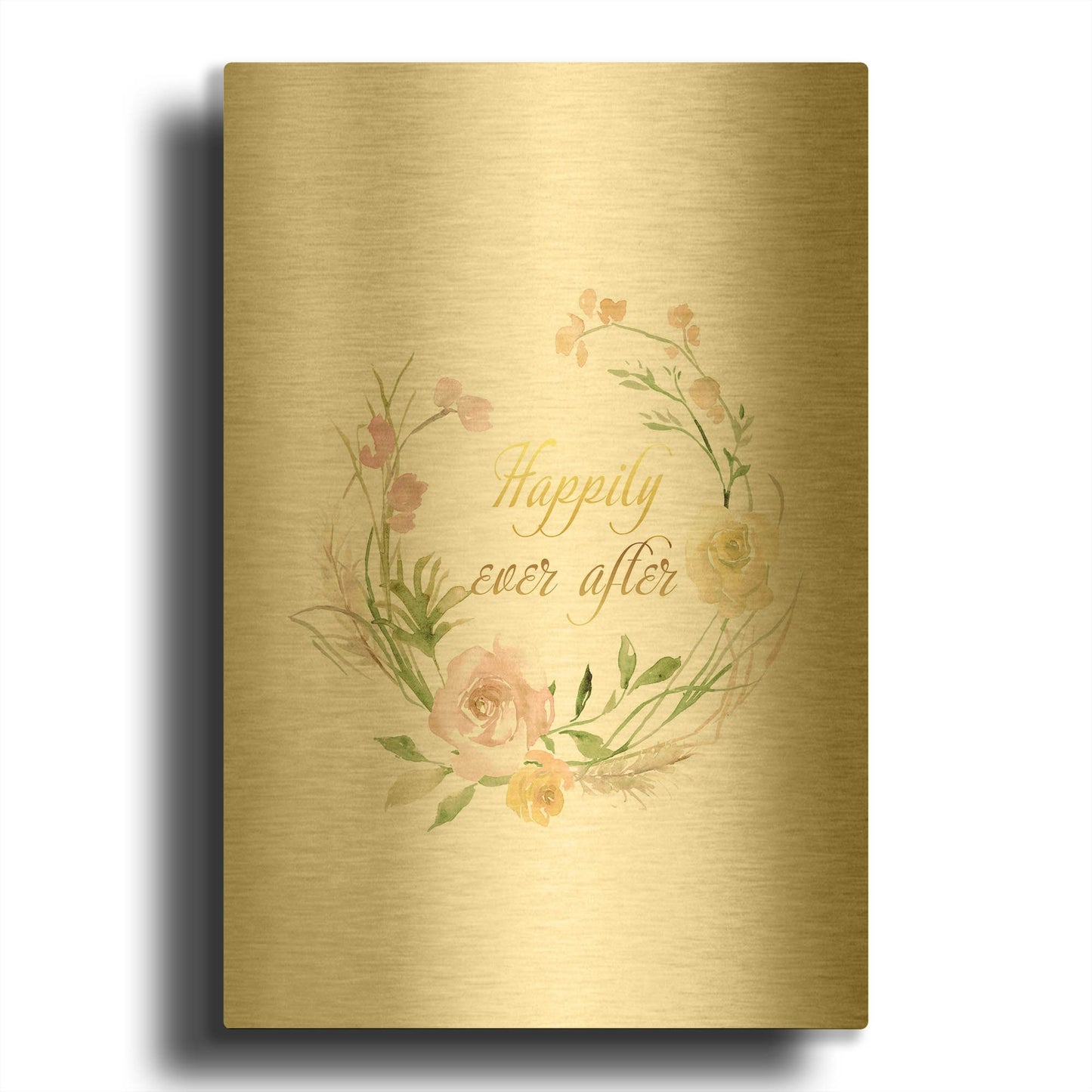 'Wedding C' By Jean Plout Gold Metal Wall Art