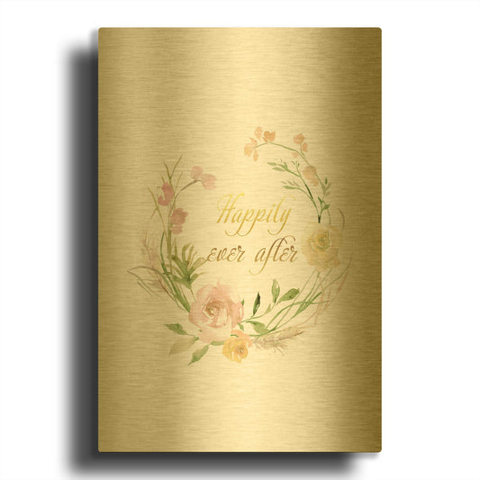 'Wedding C' By Jean Plout Gold Metal Wall Art