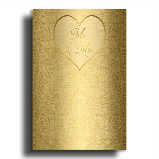 'Wedding D' By Jean Plout Gold Metal Wall Art
