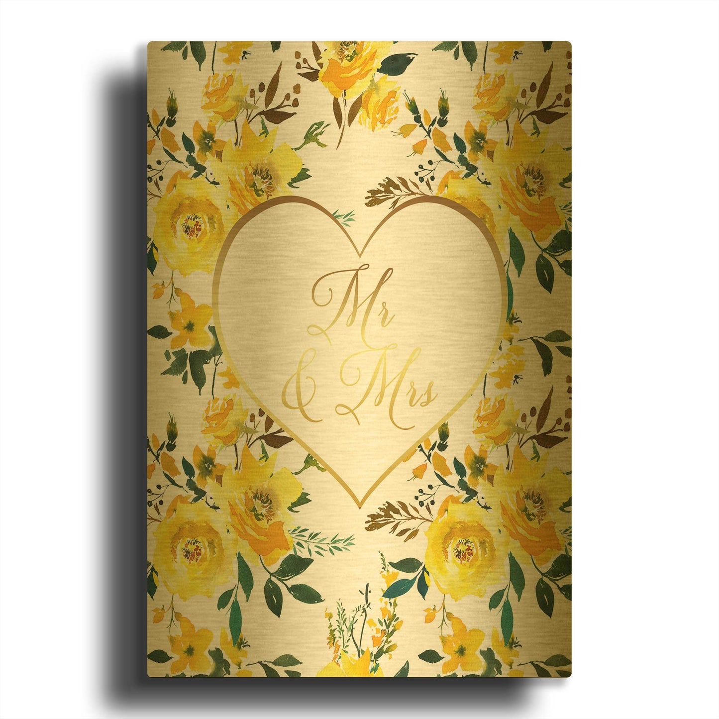 'Wedding E' By Jean Plout Gold Metal Wall Art