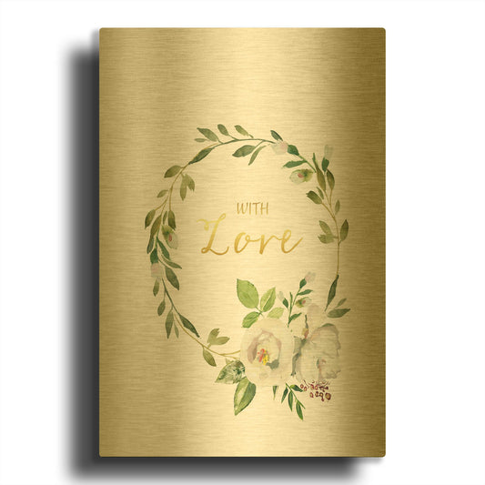 'Wedding F' By Jean Plout Gold Metal Wall Art