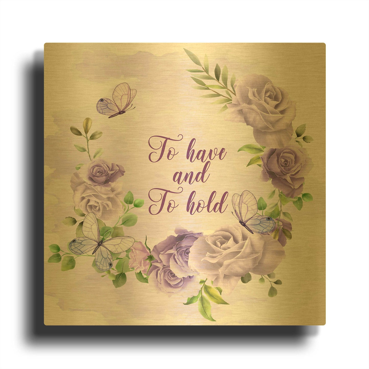 'Wedding Joy' By Jean Plout Gold Metal Wall Art