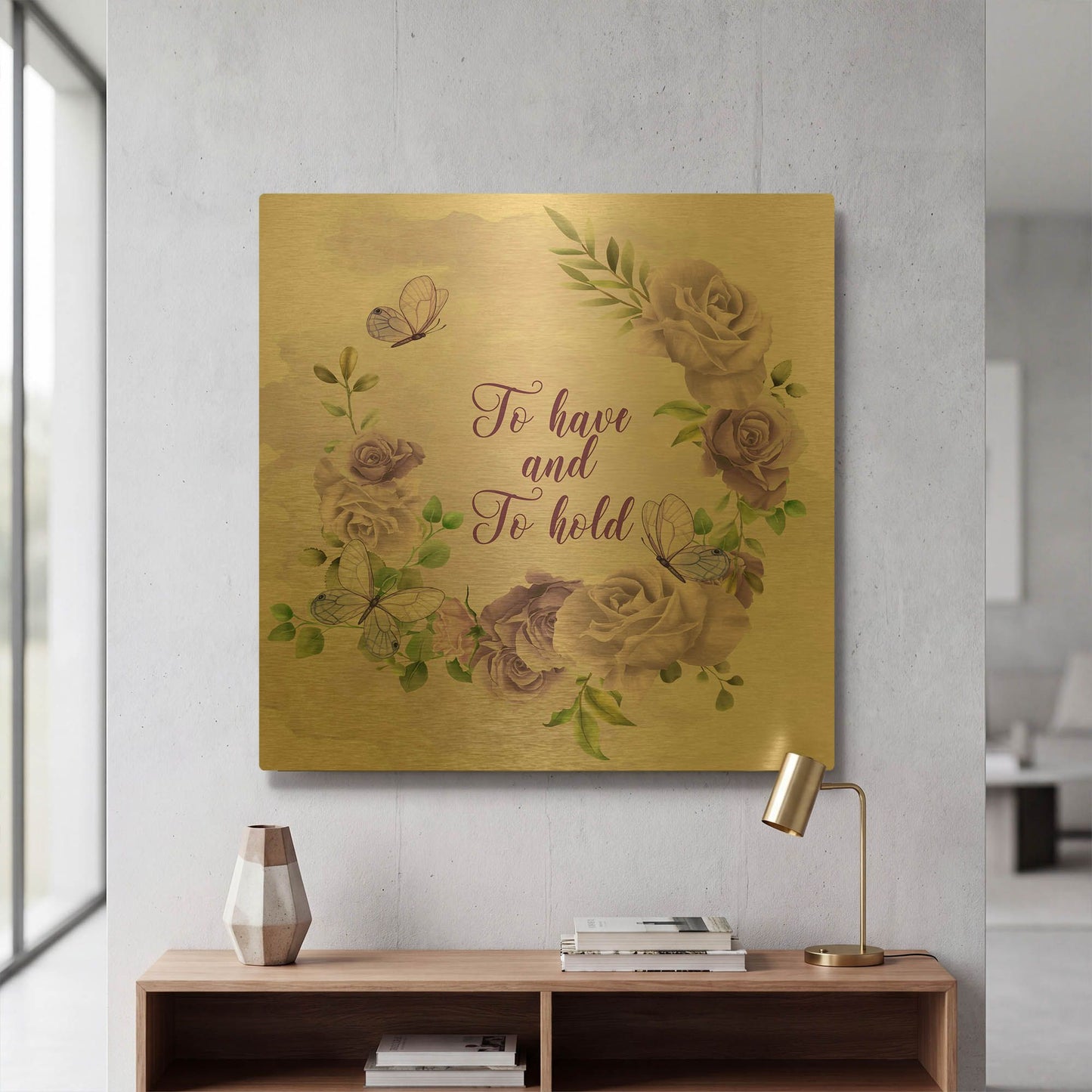 'Wedding Joy' By Jean Plout Gold Metal Wall Art