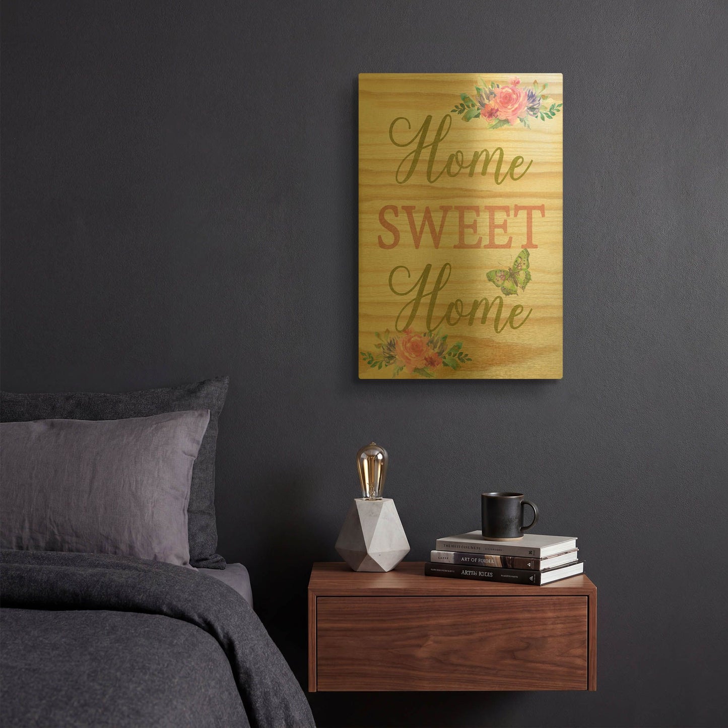 'Welcome Home D' By Jean Plout Gold Metal Wall Art