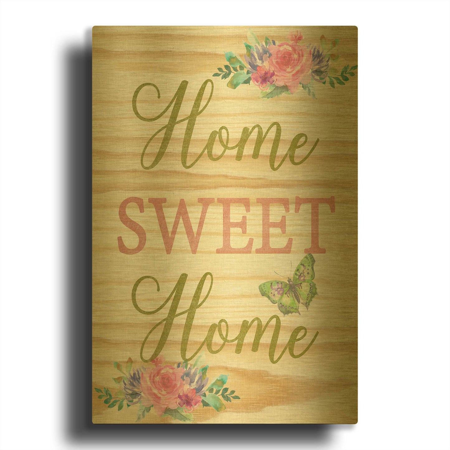'Welcome Home D' By Jean Plout Gold Metal Wall Art