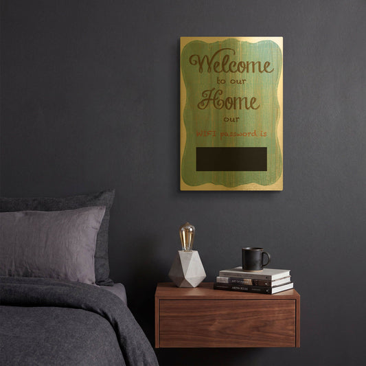 'Welcome Home Wifi A' By Jean Plout Gold Metal Wall Art