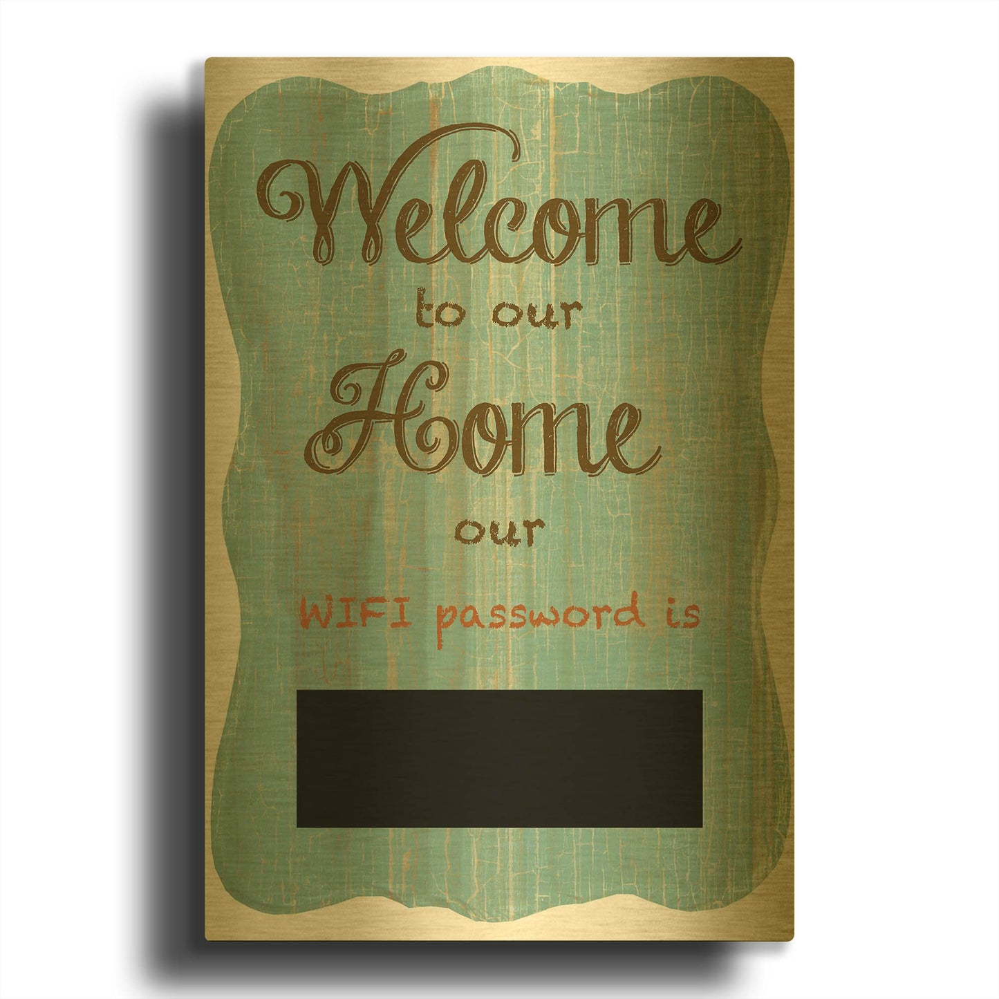 'Welcome Home Wifi A' By Jean Plout Gold Metal Wall Art