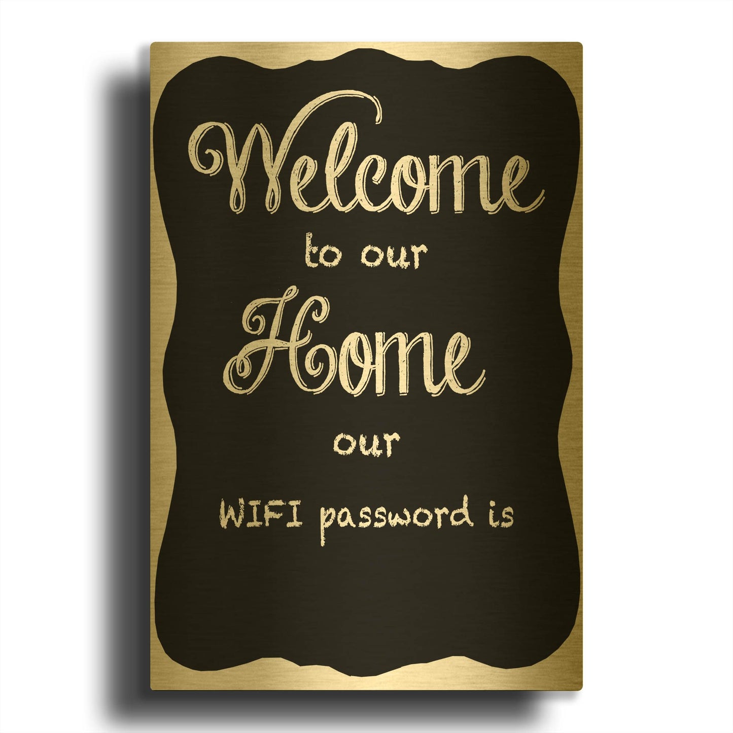 'Welcome Home Wifi B' By Jean Plout Gold Metal Wall Art
