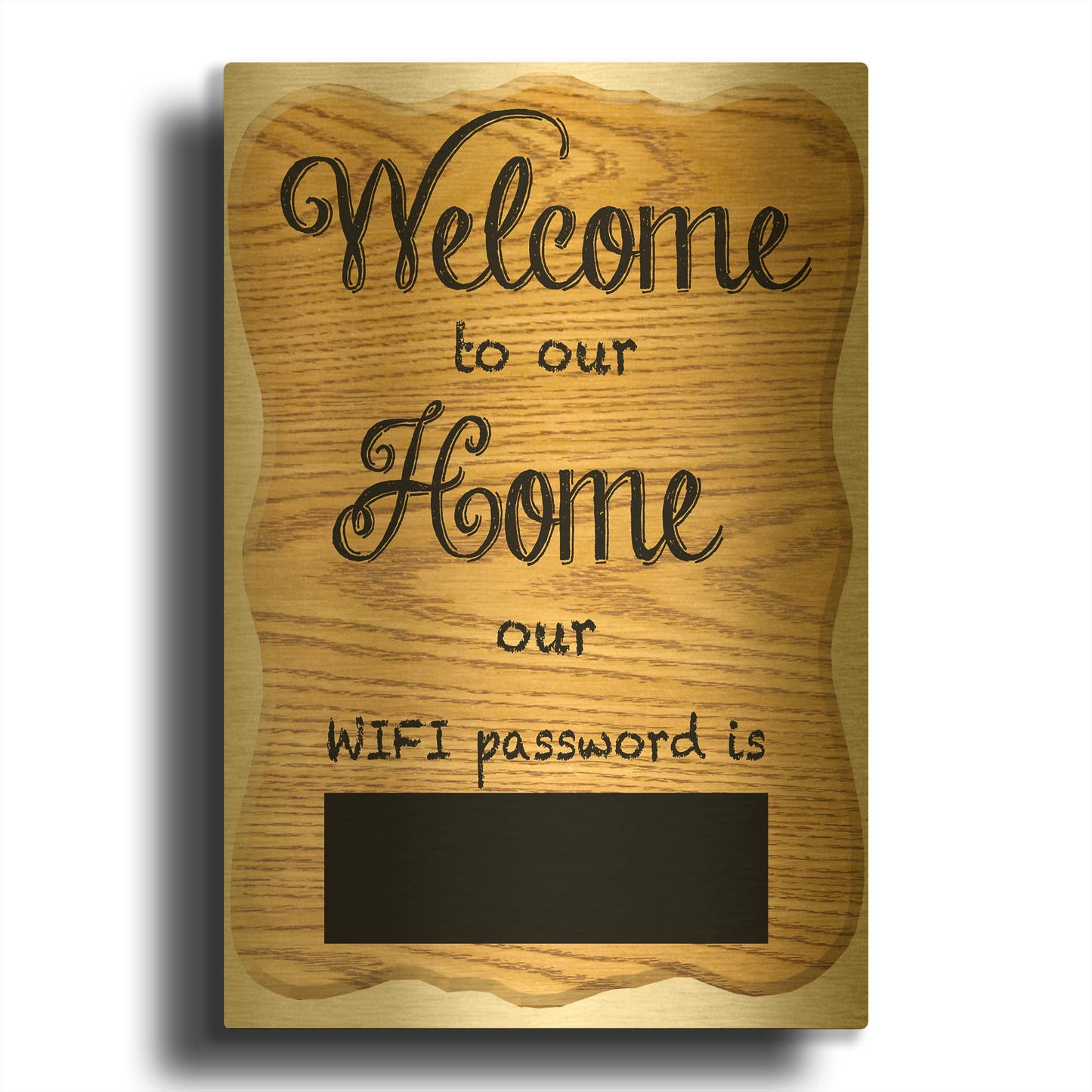 'Welcome Home Wifi C' By Jean Plout Gold Metal Wall Art