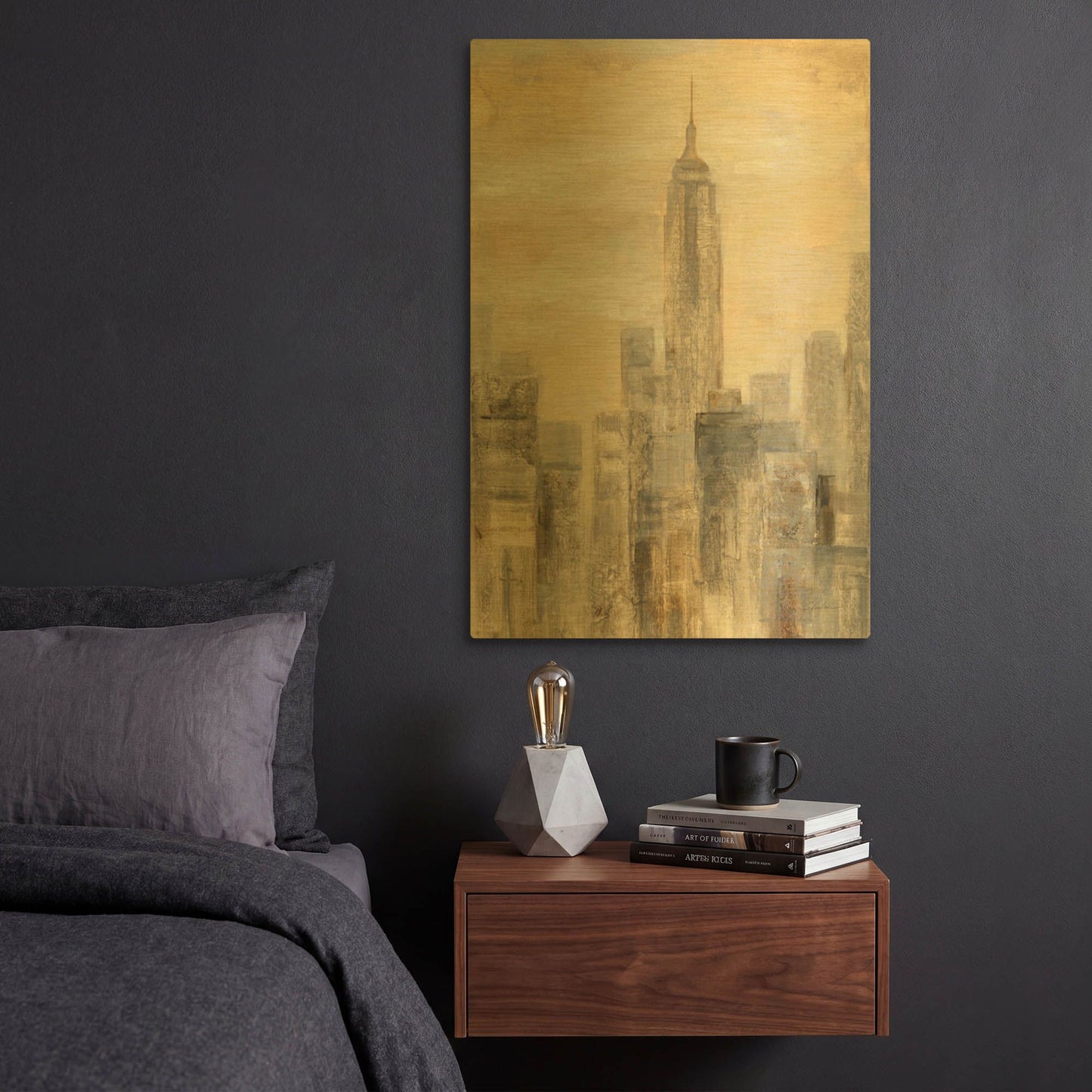 'City Blocks II' By Silvia Vassileva Gold Metal Wall Art