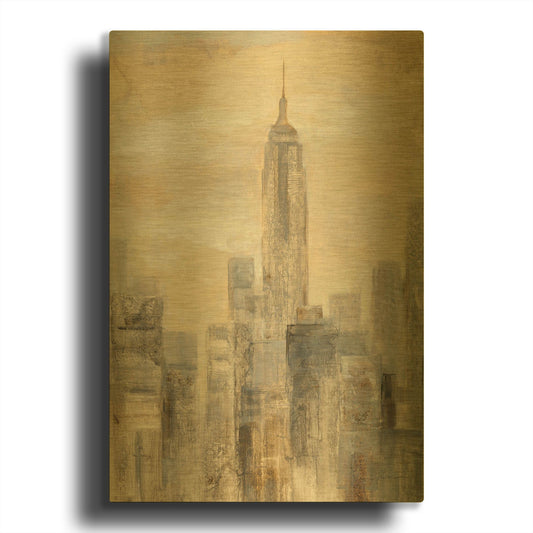 'City Blocks II' By Silvia Vassileva Gold Metal Wall Art