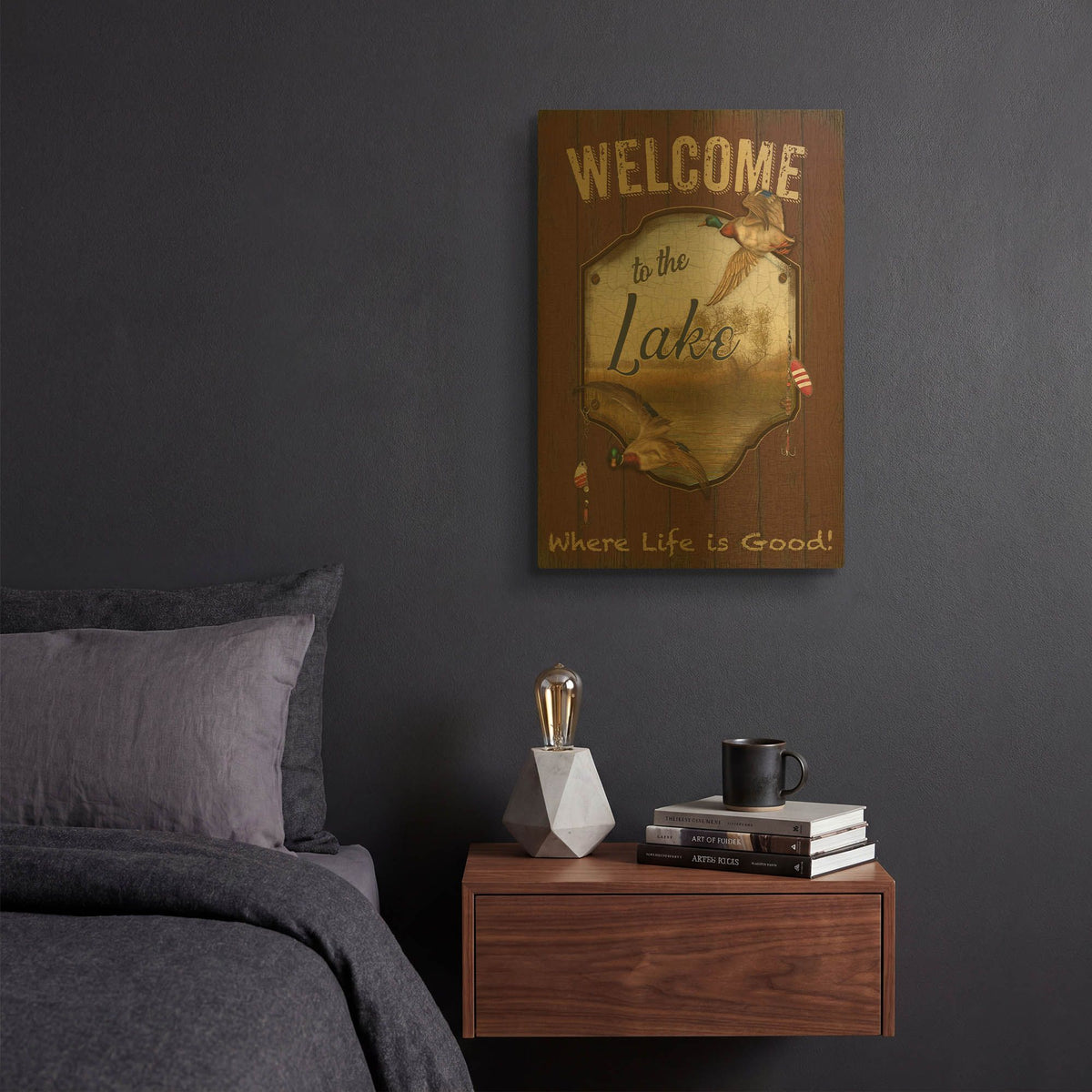 'Wilderness Lodge C' By Jean Plout Gold Metal Wall Art