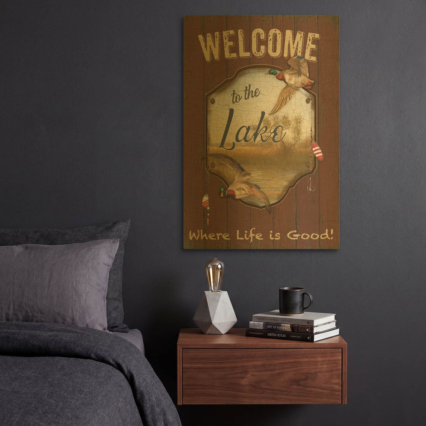 'Wilderness Lodge C' By Jean Plout Gold Metal Wall Art