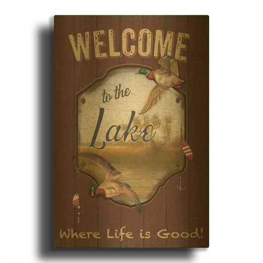 'Wilderness Lodge C' By Jean Plout Gold Metal Wall Art
