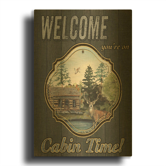 'Wilderness Lodge E' By Jean Plout Gold Metal Wall Art
