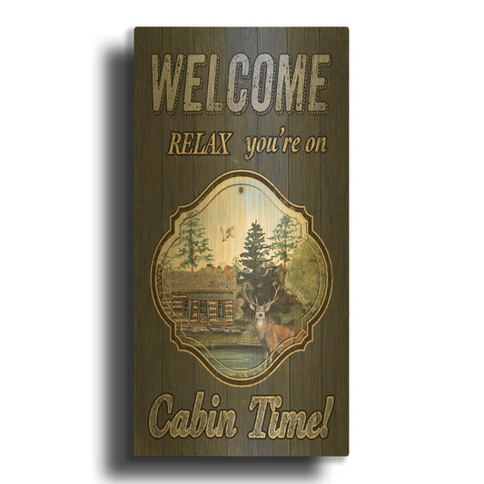 'Wilderness Lodge F' By Jean Plout Gold Metal Wall Art