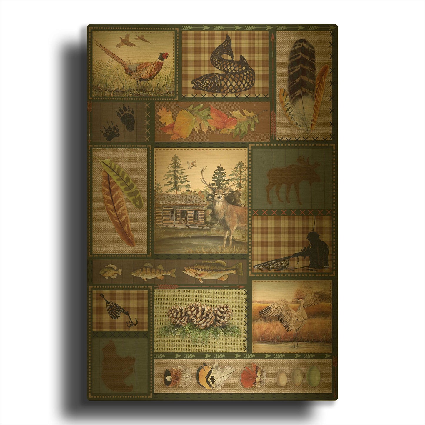 'Wilderness Lodge G 1' By Jean Plout Gold Metal Wall Art