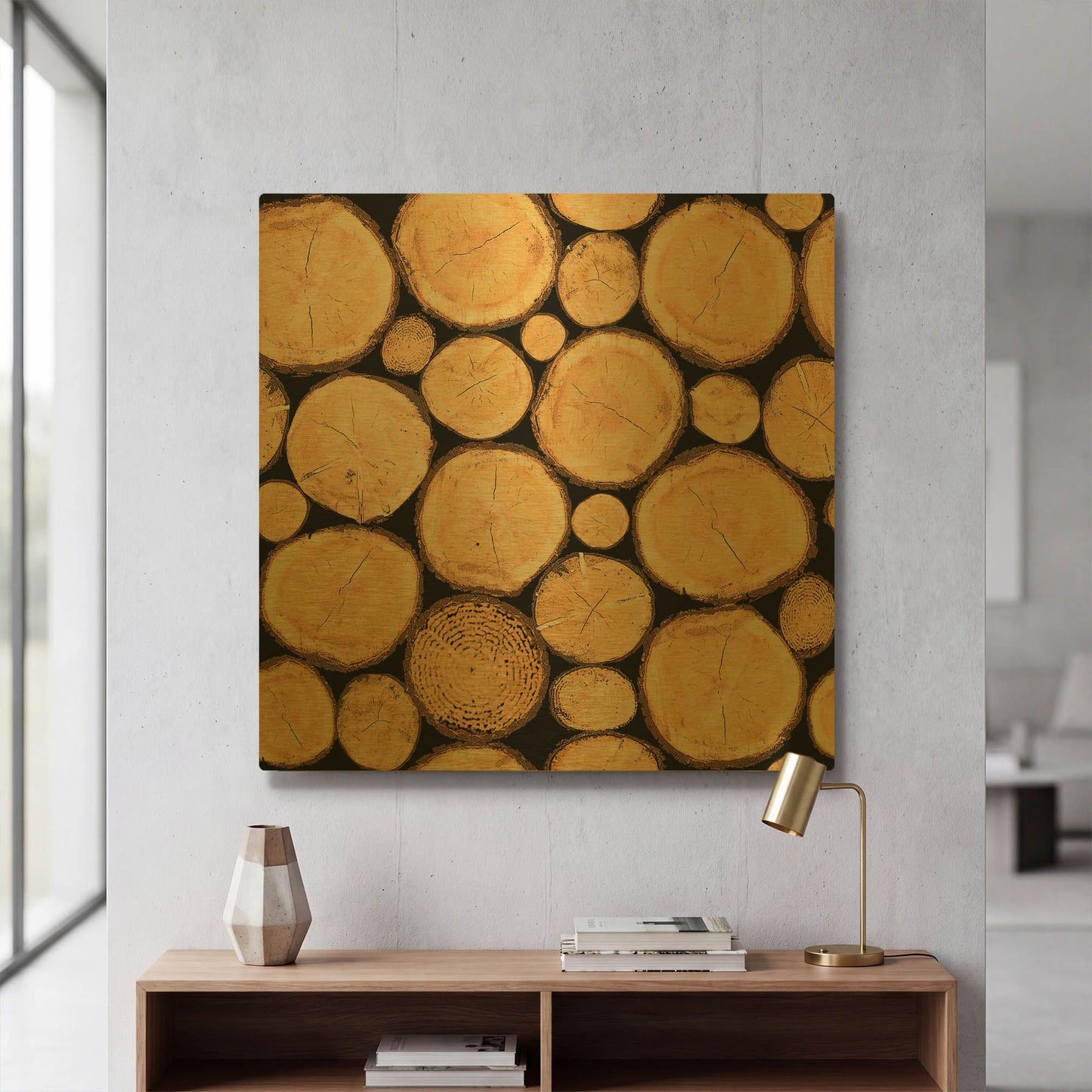 'Wilderness Lodge H' By Jean Plout Gold Metal Wall Art