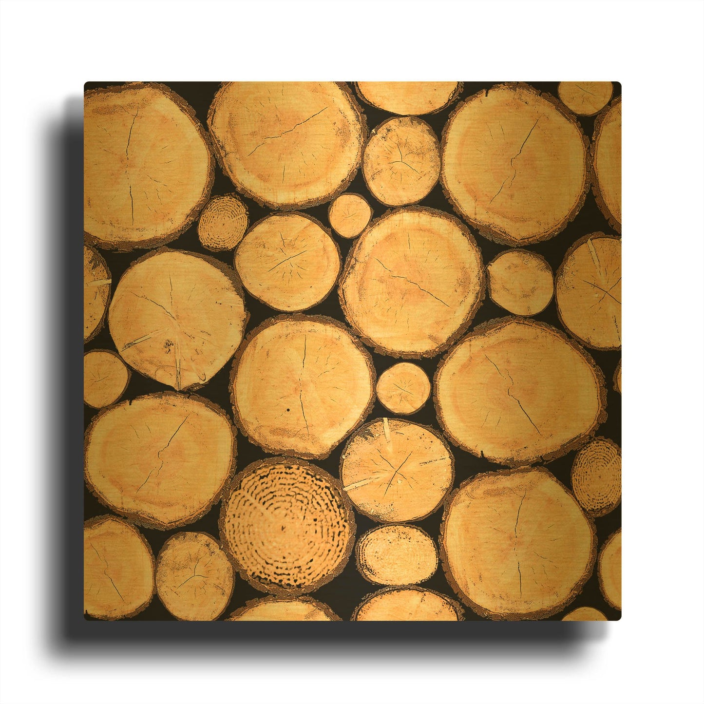 'Wilderness Lodge H' By Jean Plout Gold Metal Wall Art