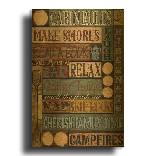 'Wilderness Lodge K' By Jean Plout Gold Metal Wall Art