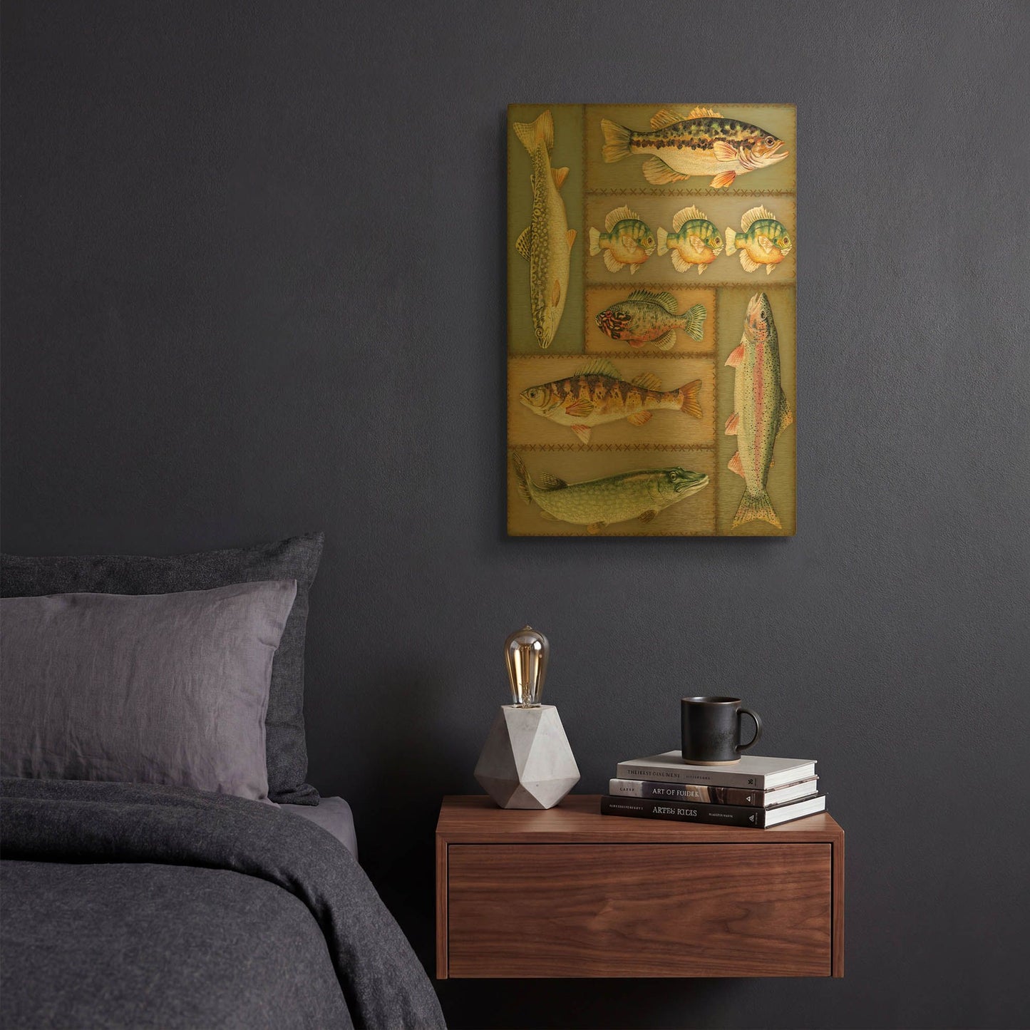 'Wilderness Lodge M' By Jean Plout Gold Metal Wall Art