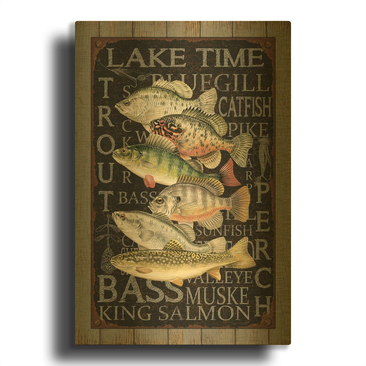 'Wilderness Lodge O' By Jean Plout Gold Metal Wall Art