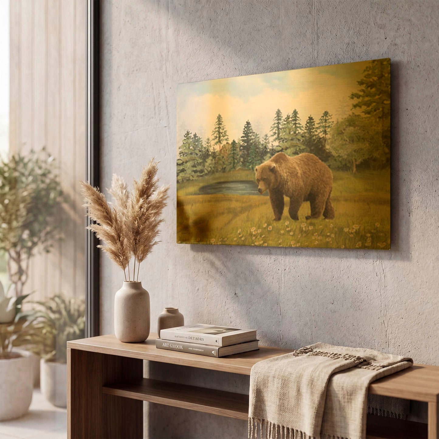 'Wilderness Lodge S' By Jean Plout Gold Metal Wall Art