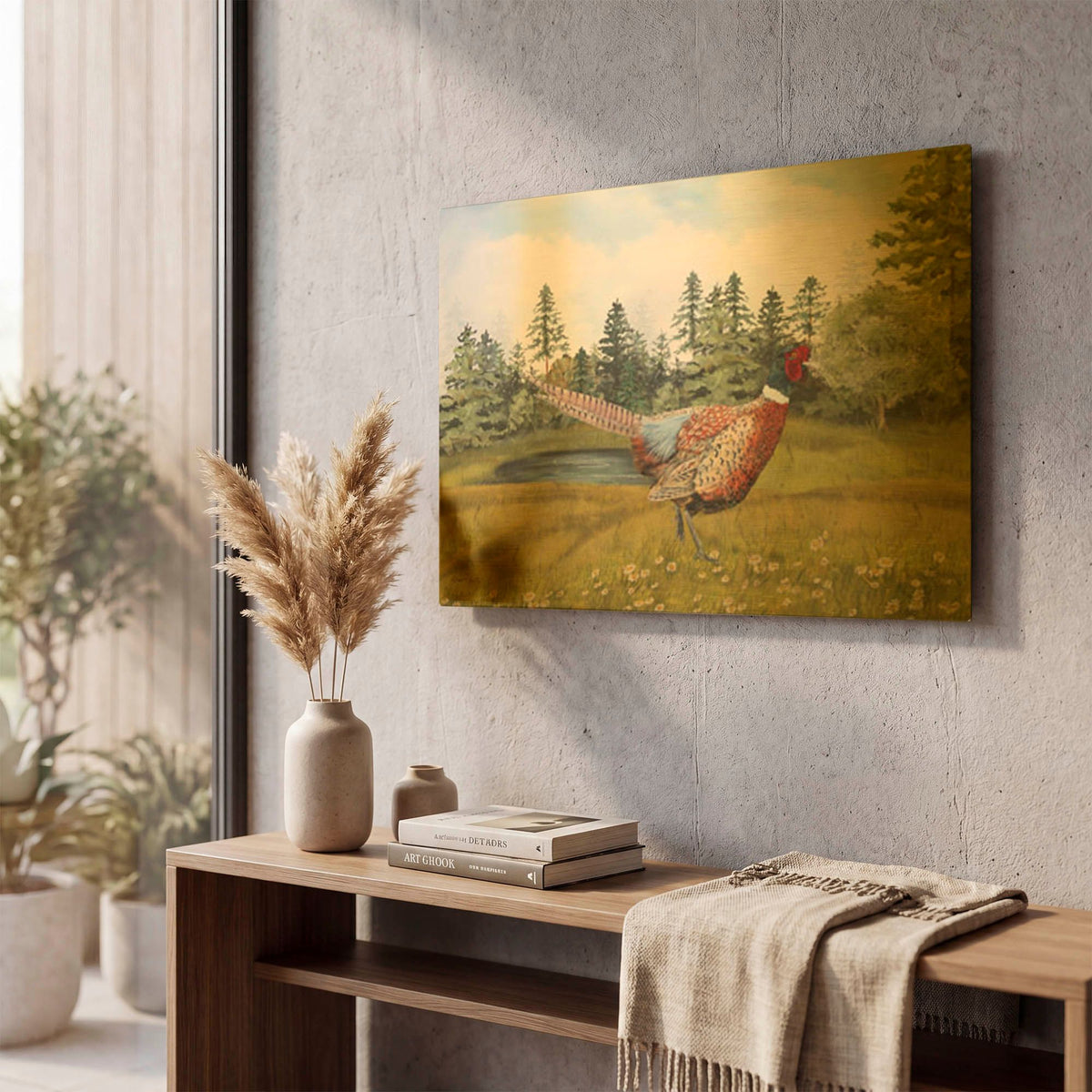 'Wilderness Lodge U' By Jean Plout Gold Metal Wall Art