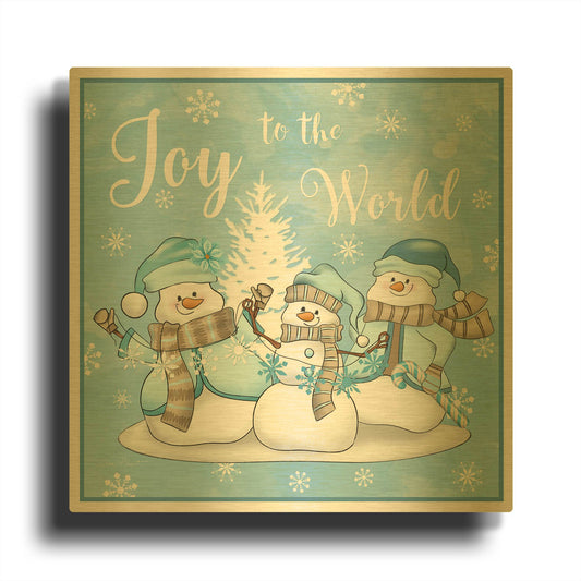 'Winter Joy' By Jean Plout Gold Metal Wall Art