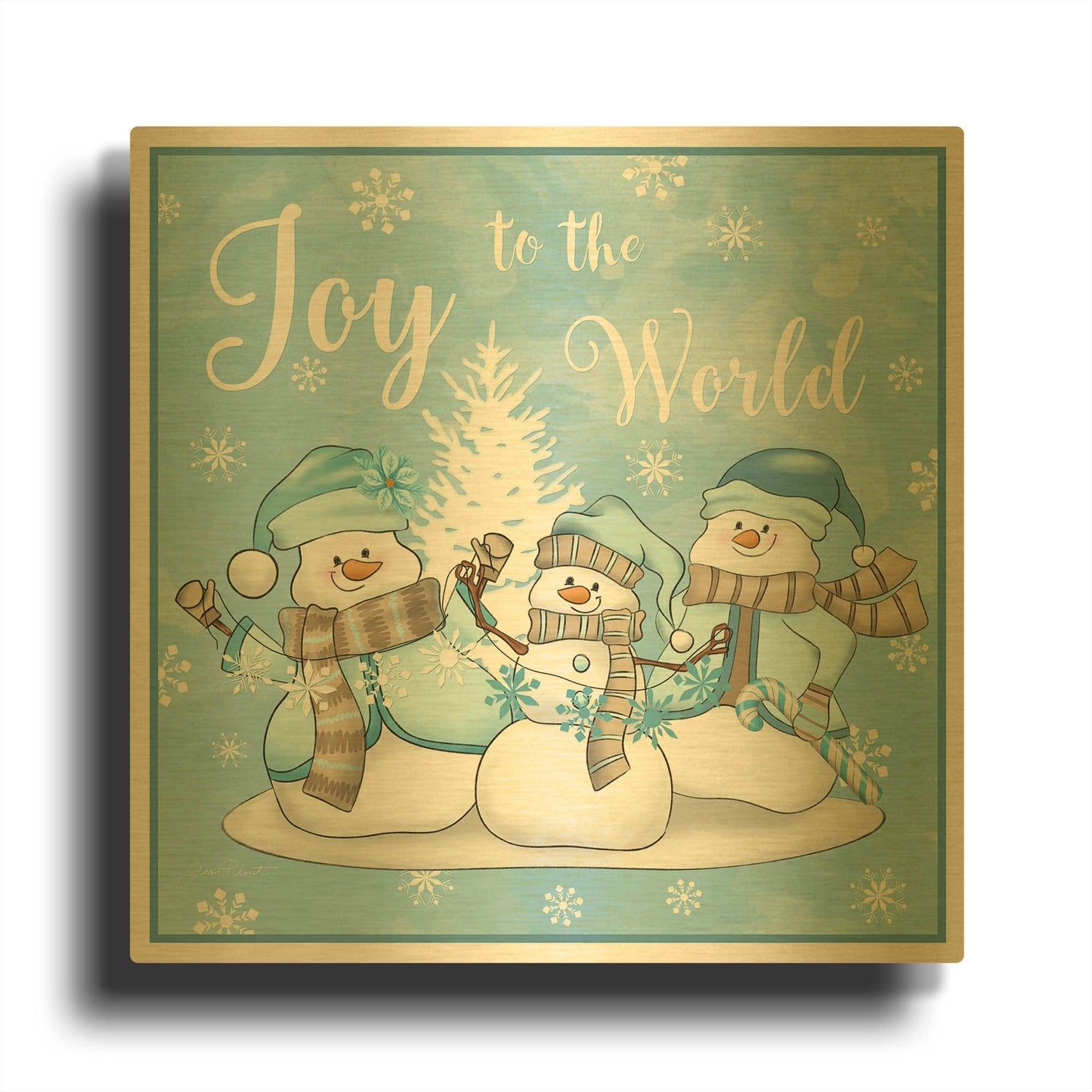 'Winter Joy' By Jean Plout Gold Metal Wall Art