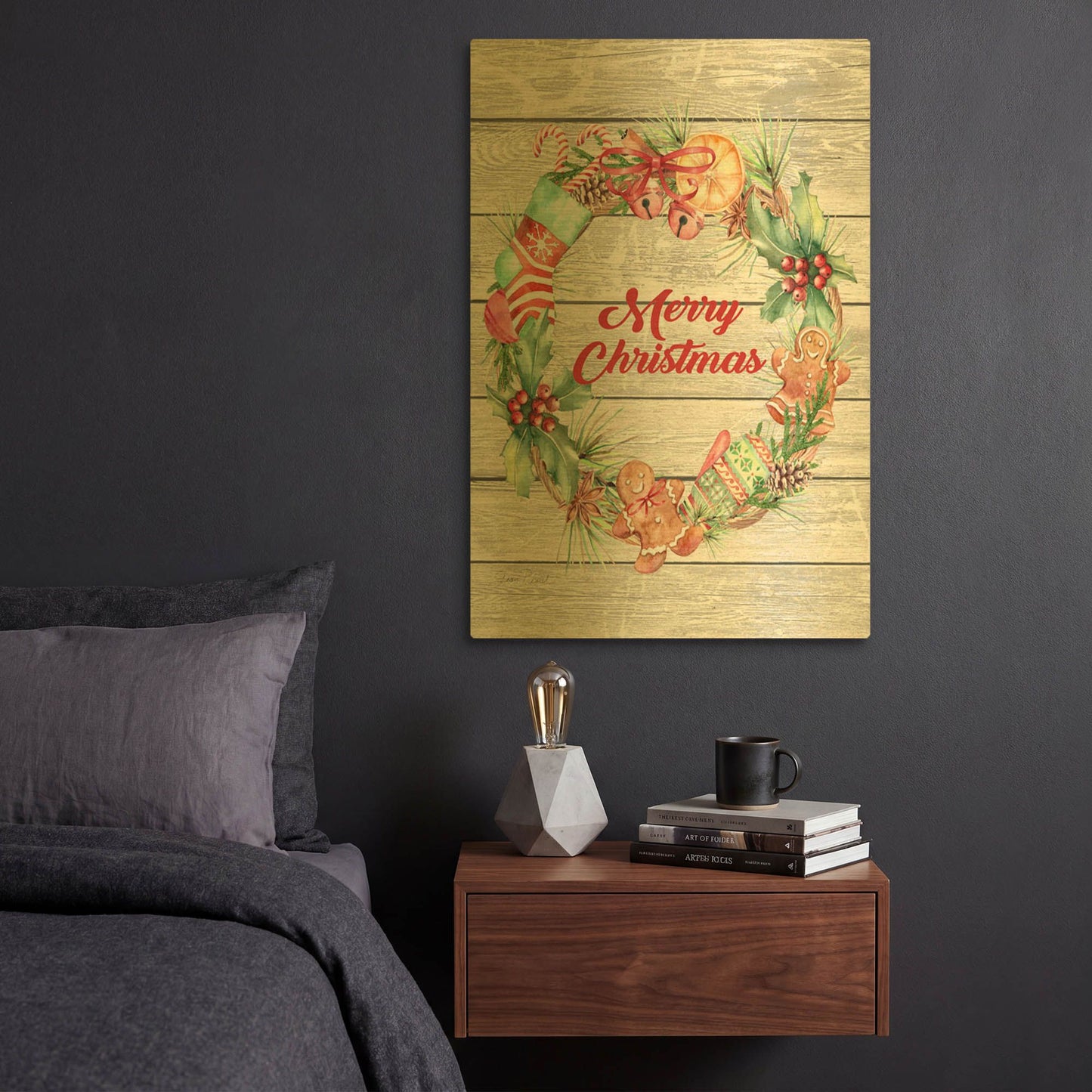 'Winter Wonderland B' By Jean Plout Gold Metal Wall Art