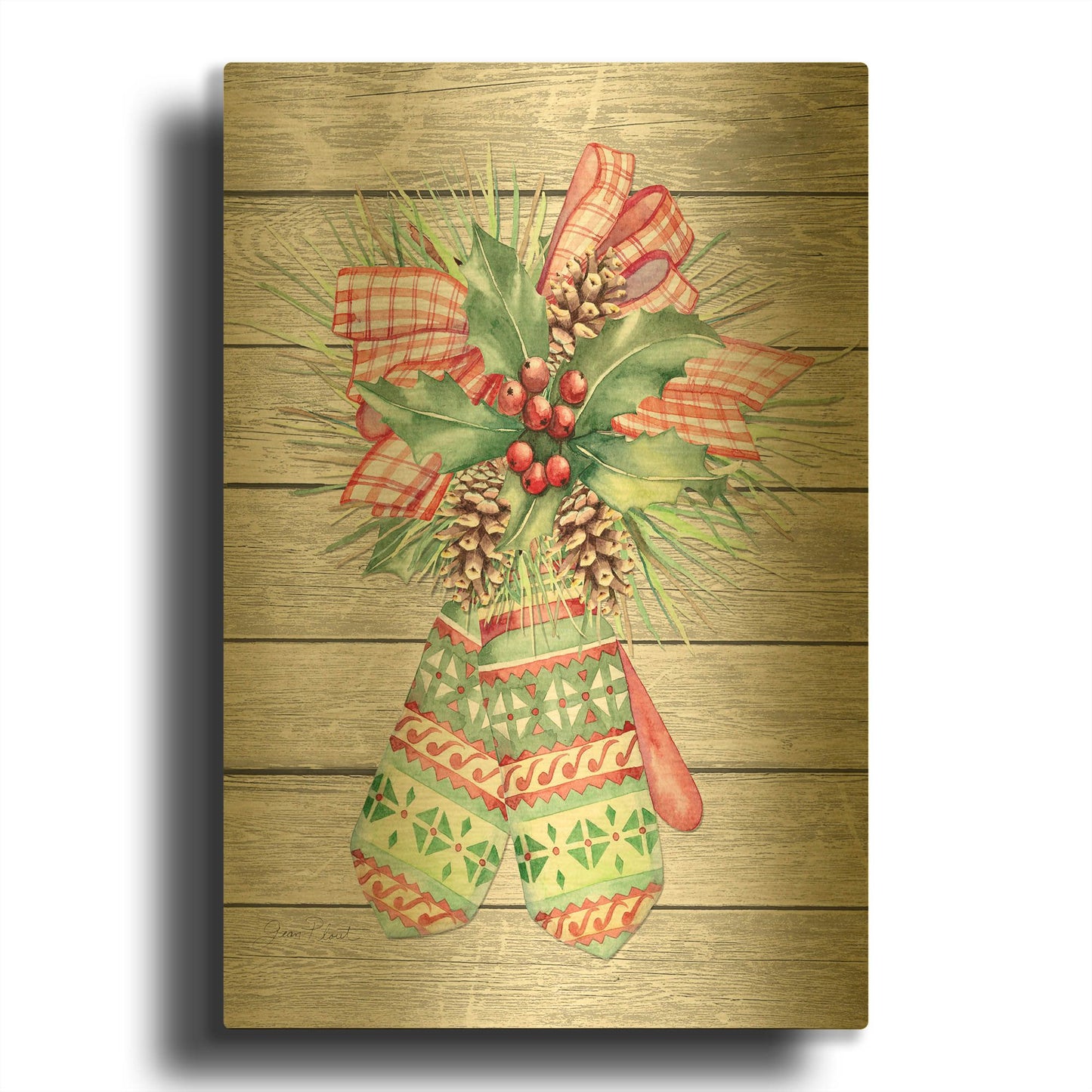 'Winter Wonderland C' By Jean Plout Gold Metal Wall Art