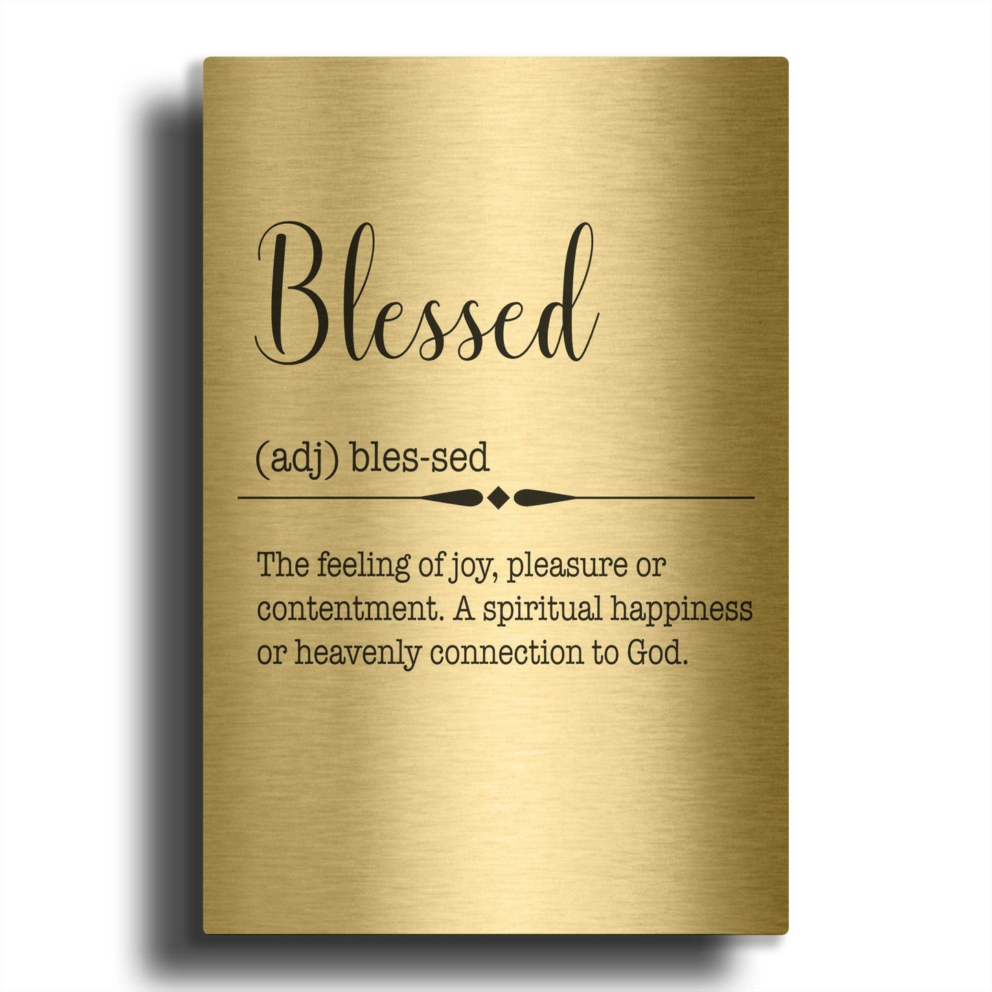'Words Blessed' By Jean Plout Gold Metal Wall Art