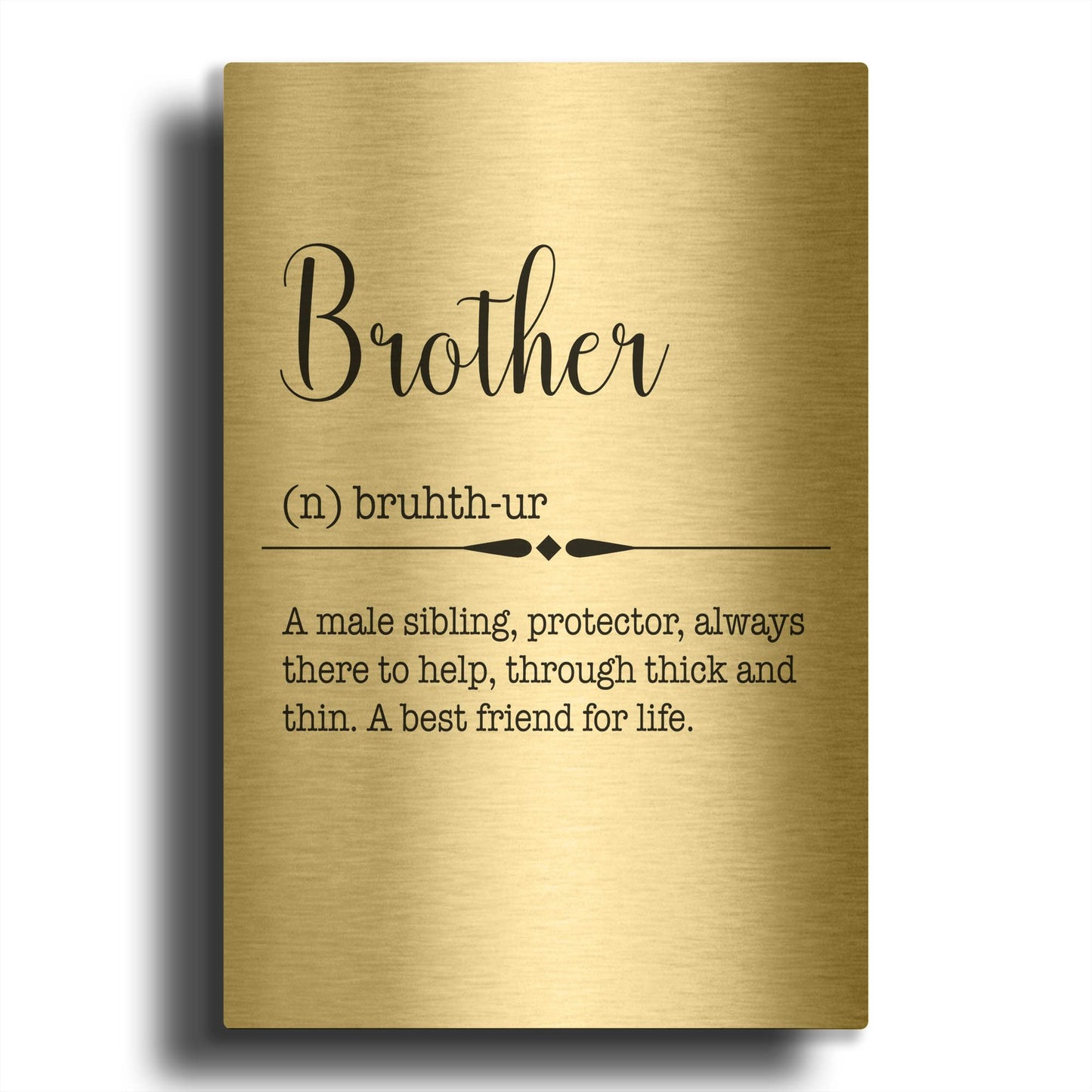 'Words Brother' By Jean Plout Gold Metal Wall Art