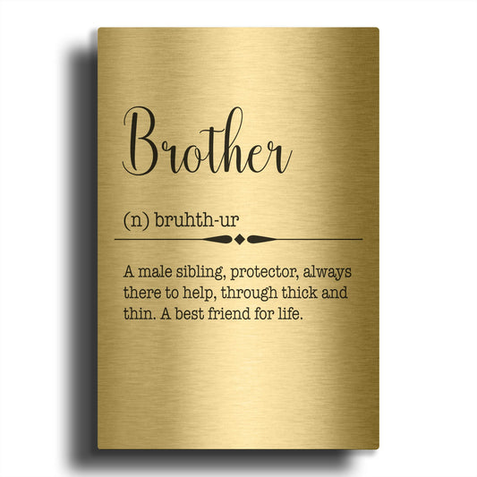 'Words Brother' By Jean Plout Gold Metal Wall Art