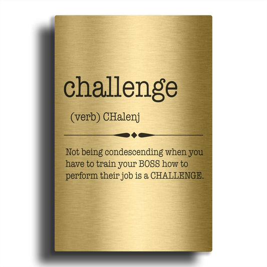 'Words Challenge' By Jean Plout Gold Metal Wall Art