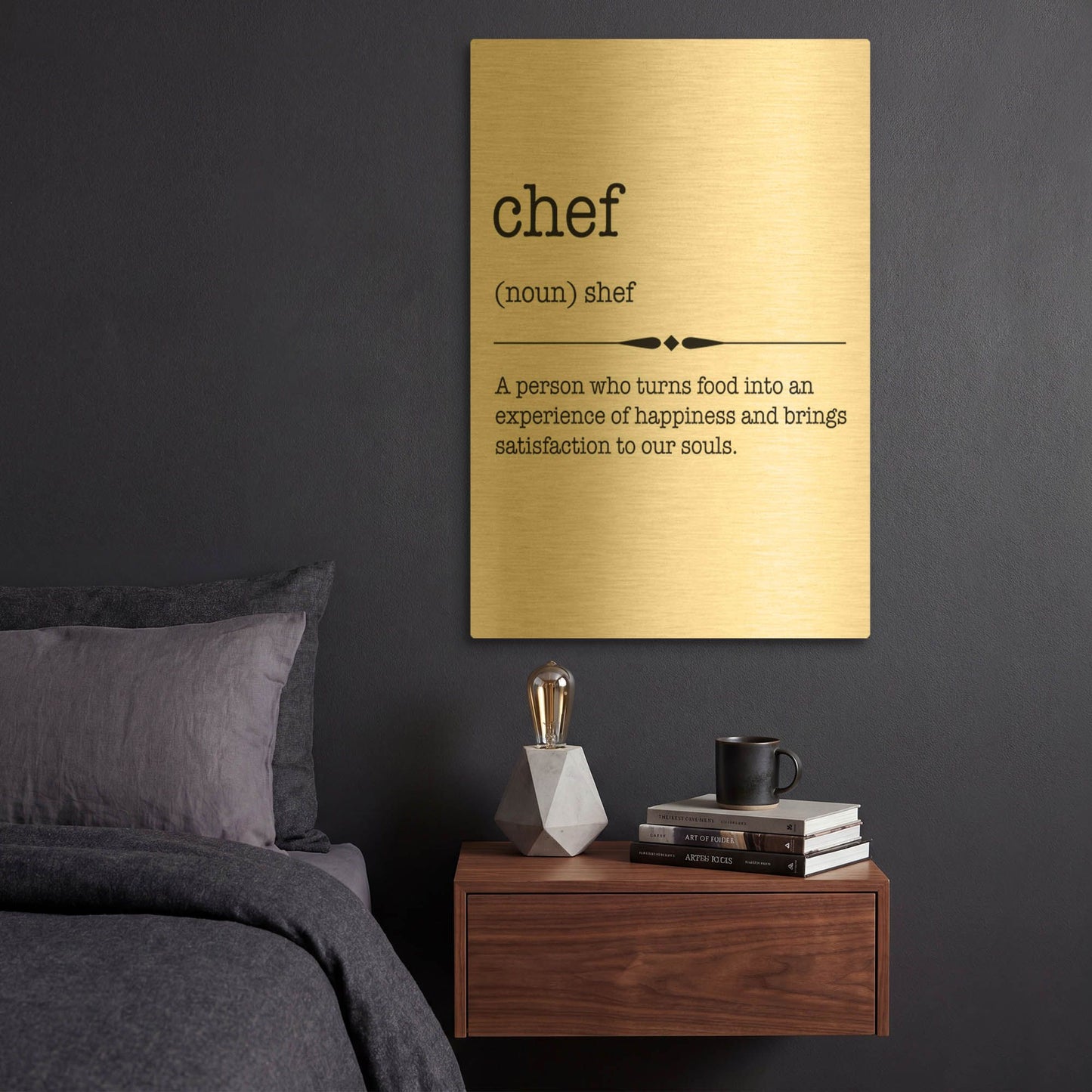 'Words Chef' By Jean Plout Gold Metal Wall Art