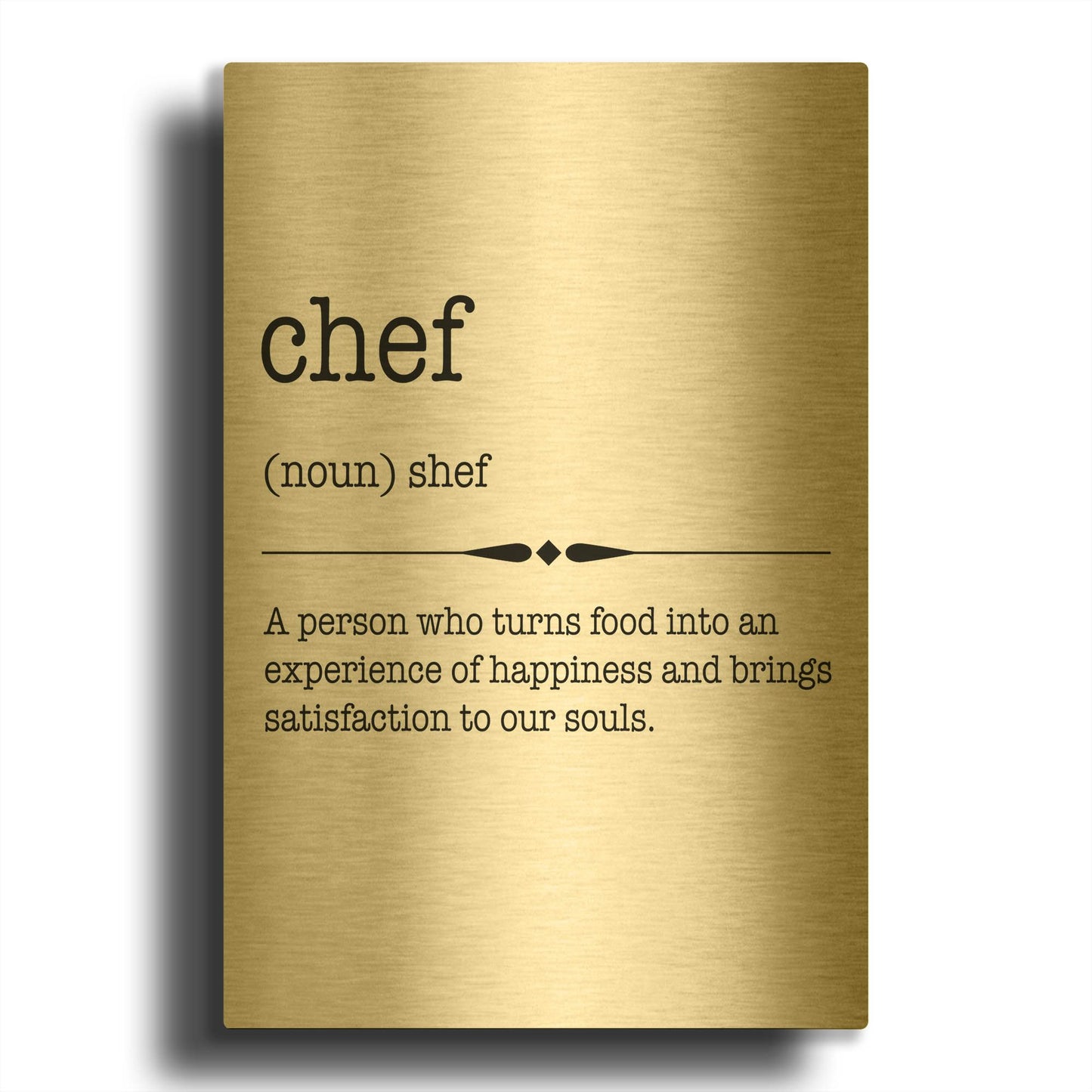 'Words Chef' By Jean Plout Gold Metal Wall Art