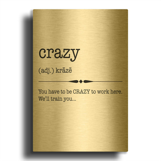 'Words Crazy' By Jean Plout Gold Metal Wall Art