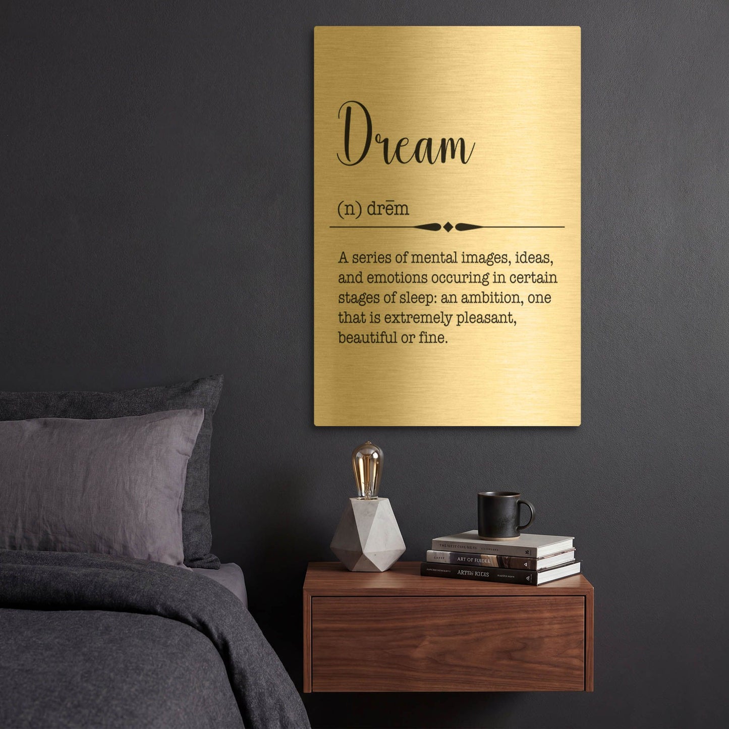 'Words Dream' By Jean Plout Gold Metal Wall Art