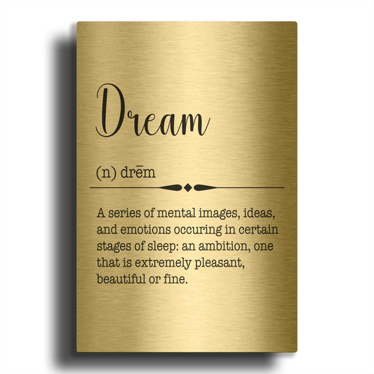 'Words Dream' By Jean Plout Gold Metal Wall Art