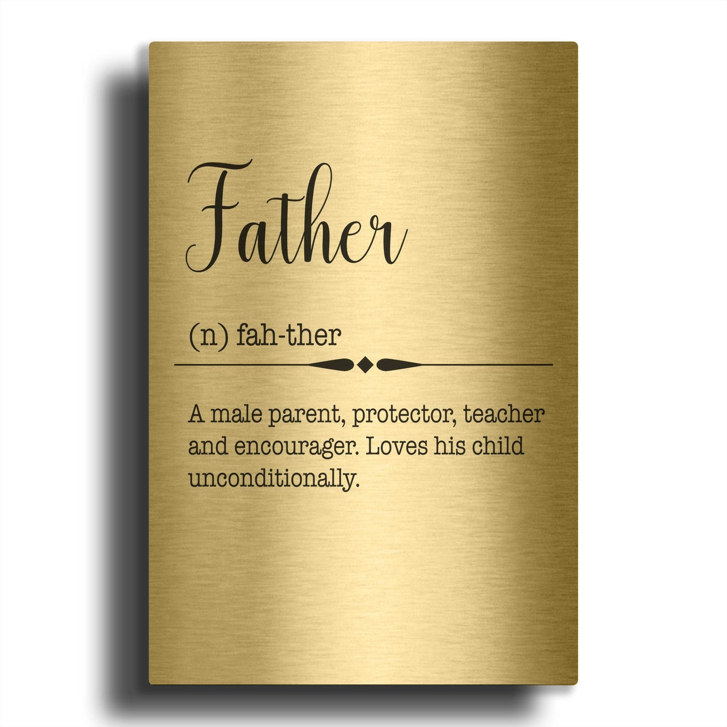 'Words Father' By Jean Plout Gold Metal Wall Art