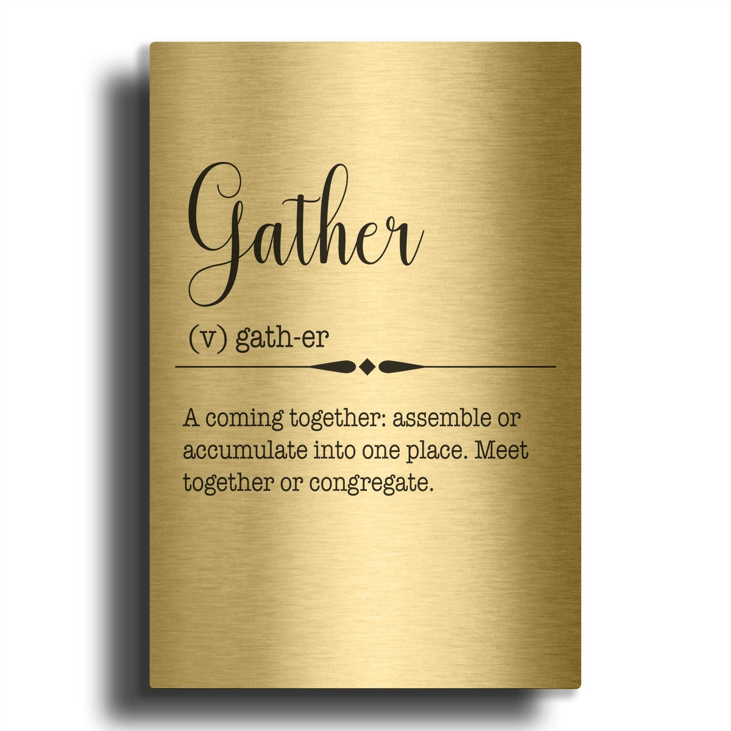 'Words Gather' By Jean Plout Gold Metal Wall Art