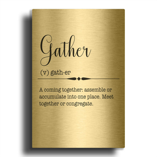 'Words Gather' By Jean Plout Gold Metal Wall Art