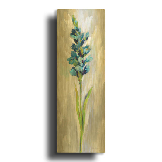 'Single Stem Flower I' By Silvia Vassileva Gold Metal Wall Art