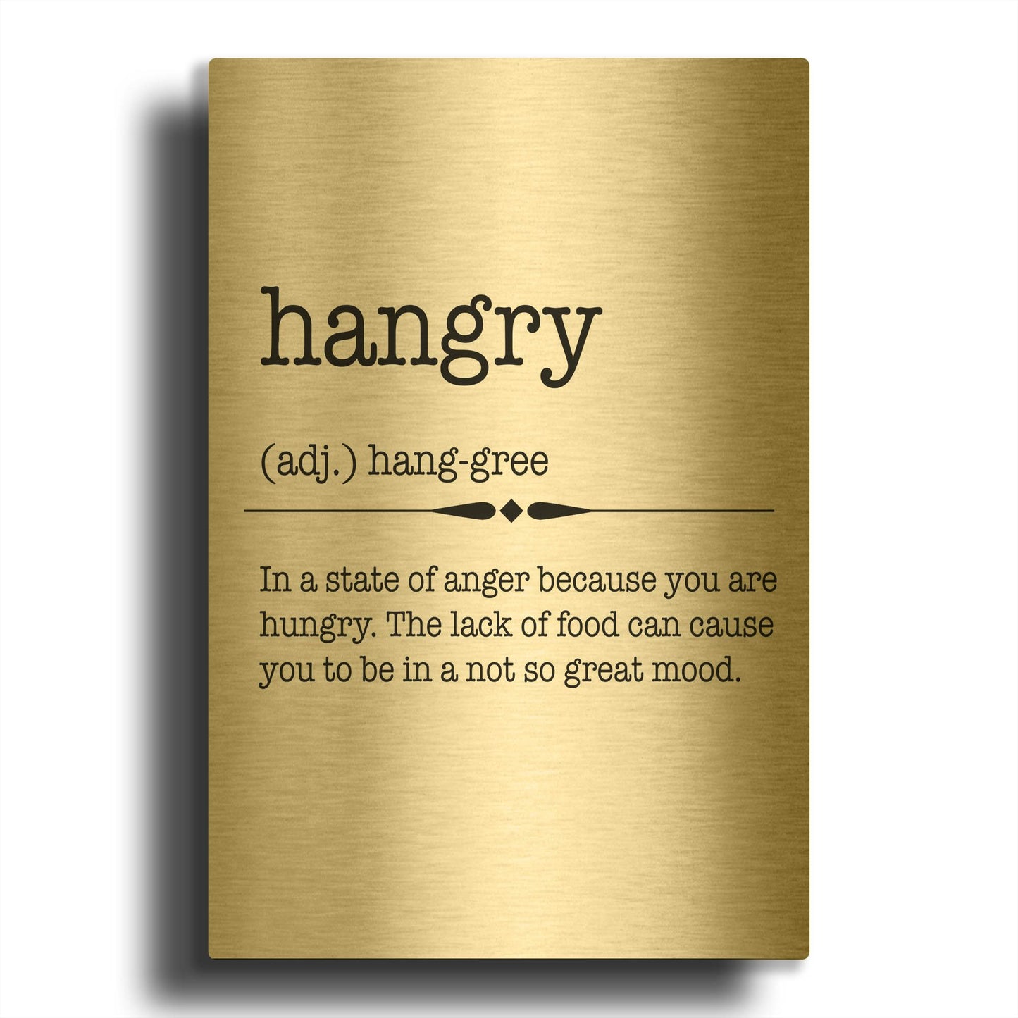 'Words Hangry' By Jean Plout Gold Metal Wall Art