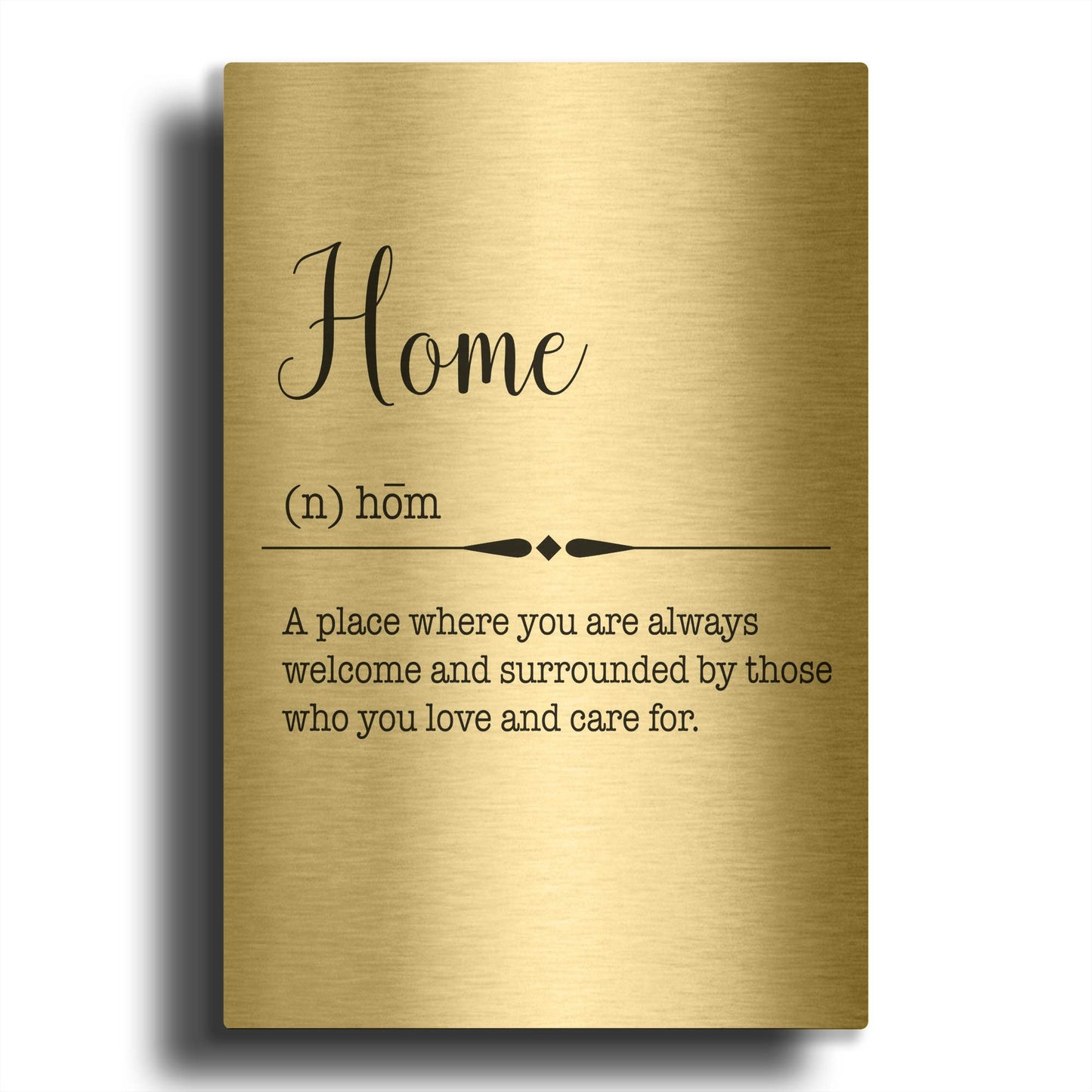'Words Home' By Jean Plout Gold Metal Wall Art