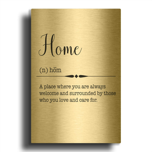 'Words Home' By Jean Plout Gold Metal Wall Art
